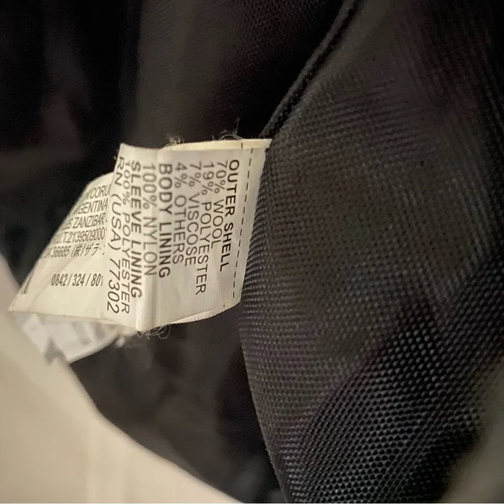 ZARA MAN Black Wool Blend Heavy Coat Size M